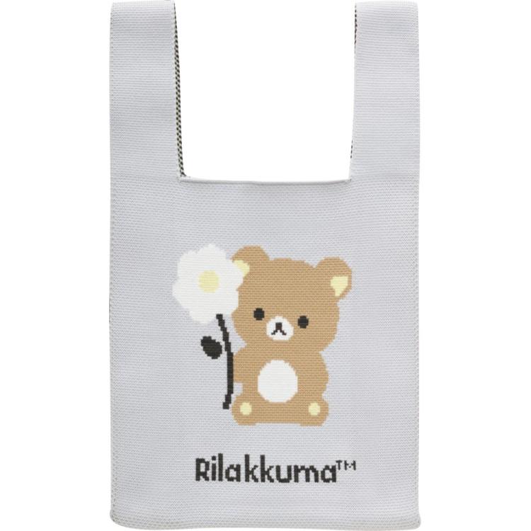 BASIC RILAKKUMA Flower Knit Bag Gray San-X Japan 2025