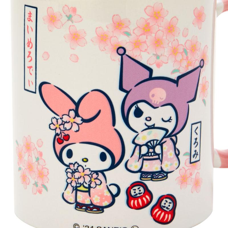 Kuromi Mug Cup Kimono Sakura Red Sanrio Japan