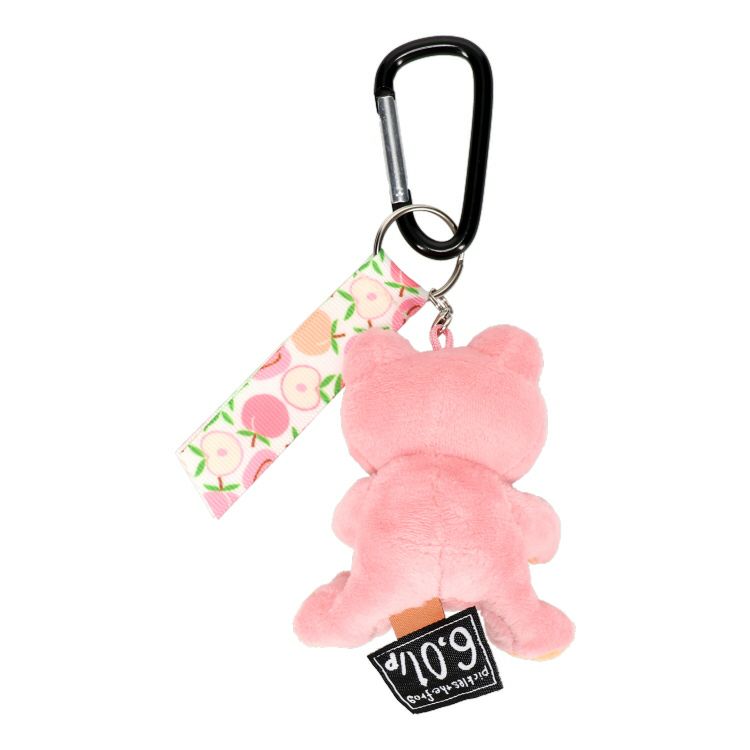 Pickles the Frog Carabiner Plush Keychain Peach Fruits Marche Japan