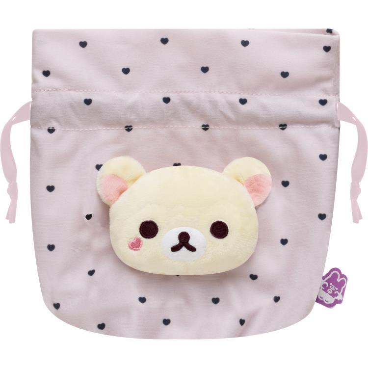 Korilakkuma Drawstring Pouch Face Heart Dot Little Devil San-X Japan Rilakkuma