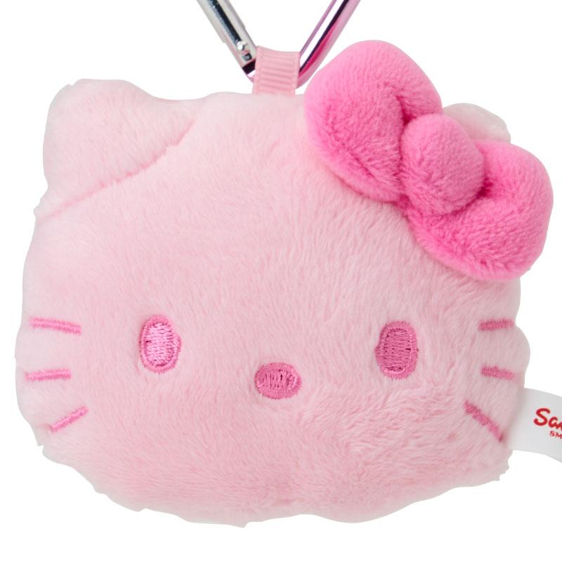 I Love Hello Kitty Plush Mascot Holder Keychain Face Shape Pink Sanrio Japan