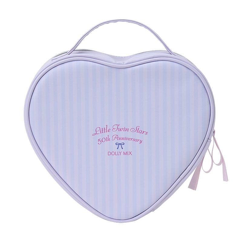 Little Twin Stars Kiki Lala Vanity Pouch Pearl Heart DOLLY MIX Sanrio Japan