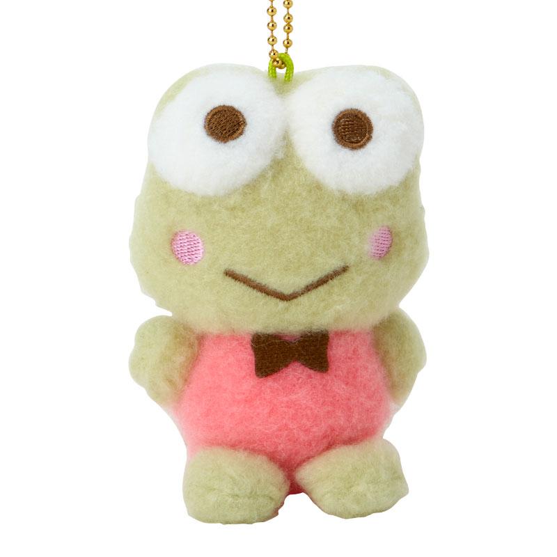 Kero Kero Keroppi Frog Plush Mascot Keychain Fluffy Vintage Retro Sanrio Japan