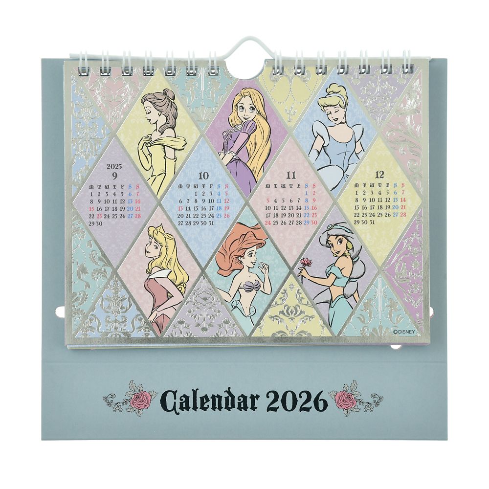 Disney Princess Calendar Desktop 2026 Pop Up Metallic Disney Store Japan
