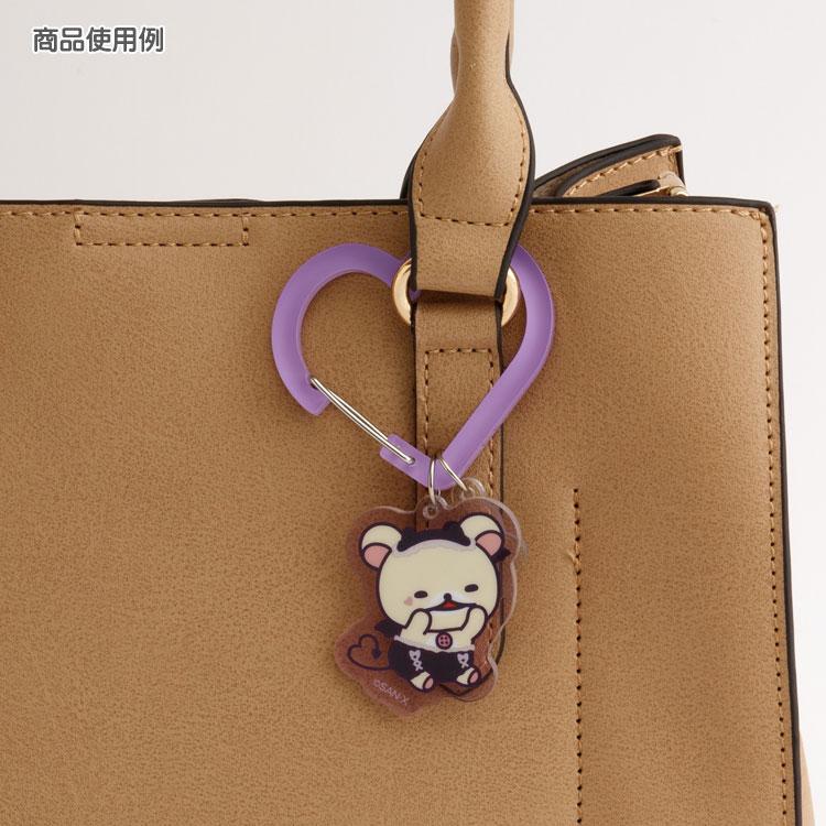 Korilakkuma Bag Charm Carabiner Heart Purple Little Devil San-X Japan Rilakkuma