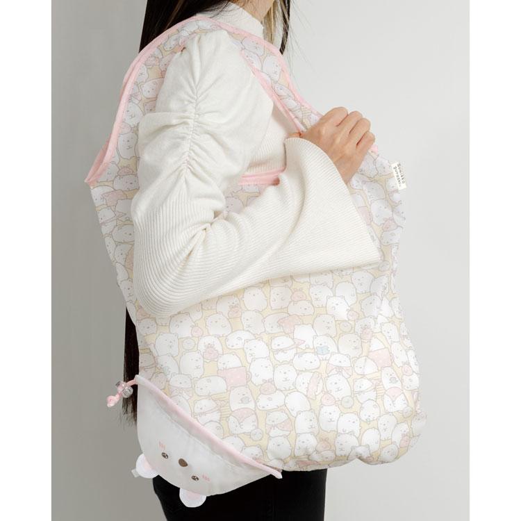 Sumikko Gurashi Shirokuma Bear Eco Shopping Tote Bag ecoron Pink San-X Japan