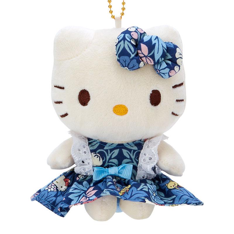 Hello Kitty Plush Mascot Holder Keychain Liberty Blue Sanrio Japan 2024