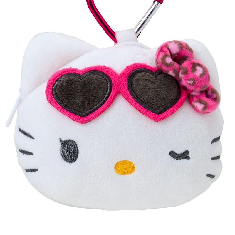 Hello Kitty Plush Mascot Holder Keychain Carabiner Pouch Leopard Sanrio Japan