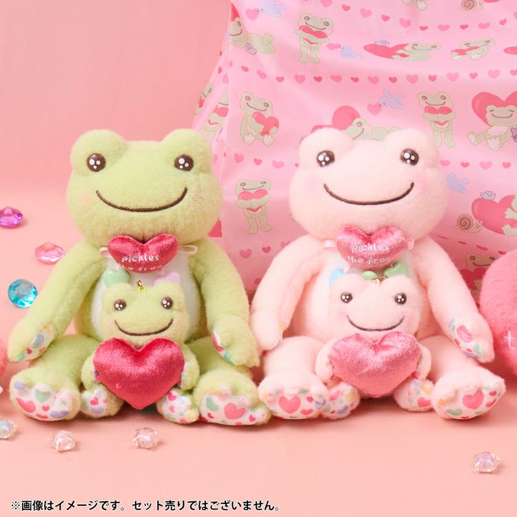 Pickles the Frog Plush Keychain Smile Heart Pink Japan 2025