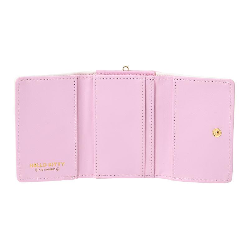 Hello Kitty Clasp Trifold Wallet Quilt White Sanrio Japan 2025