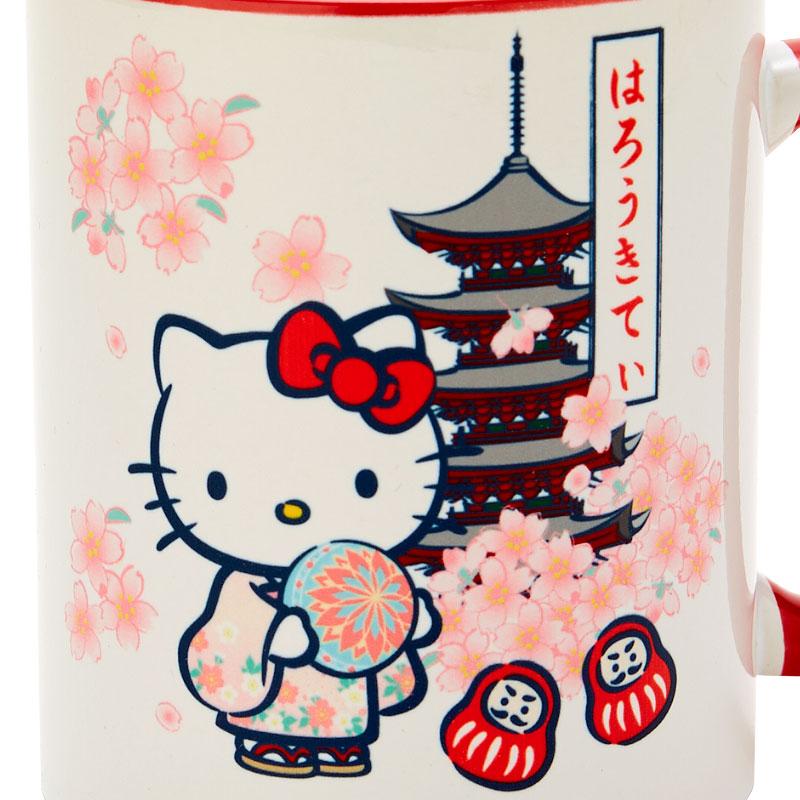 Hello Kitty Mug Cup Kimono Sakura Red Sanrio Japan