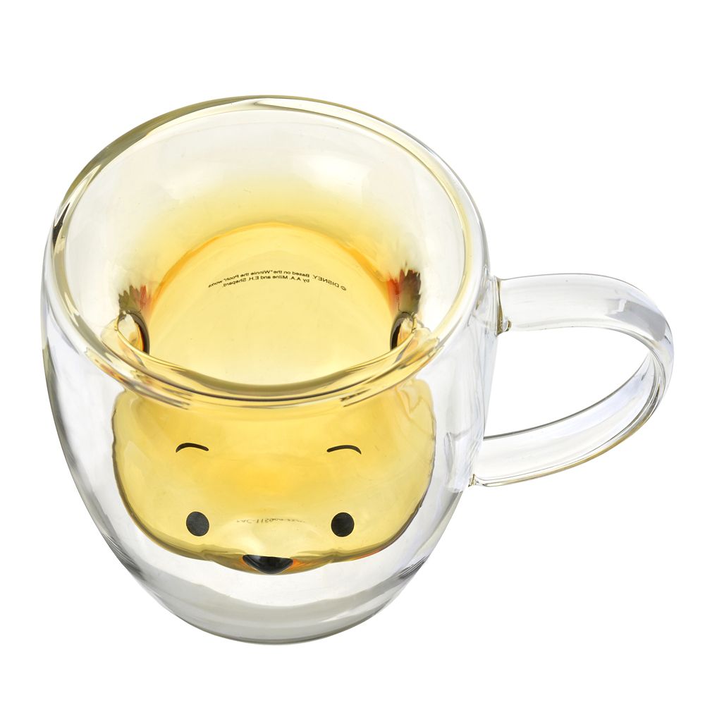 Winnie the Pooh Double Wall Glass Mug Cup Disney Store Japan 2025 Drinkware