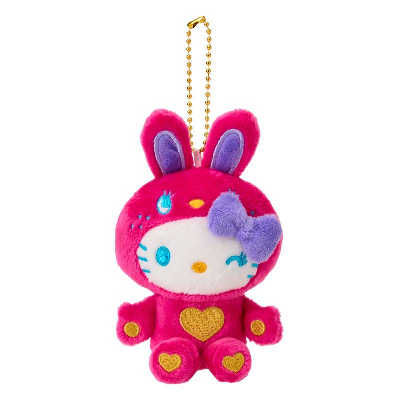 Hello Kitty Plush Keychain Colorful Bunny Red Sanrio Japan 2025