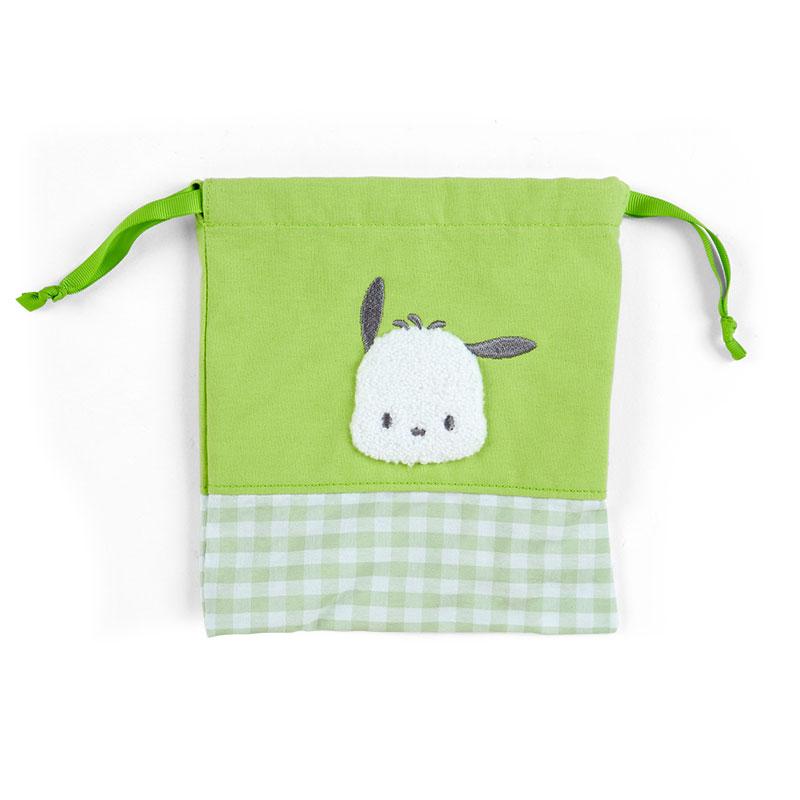 Pochacco Drawstring Pouch Sagara Embroidery Green Sanrio Japan