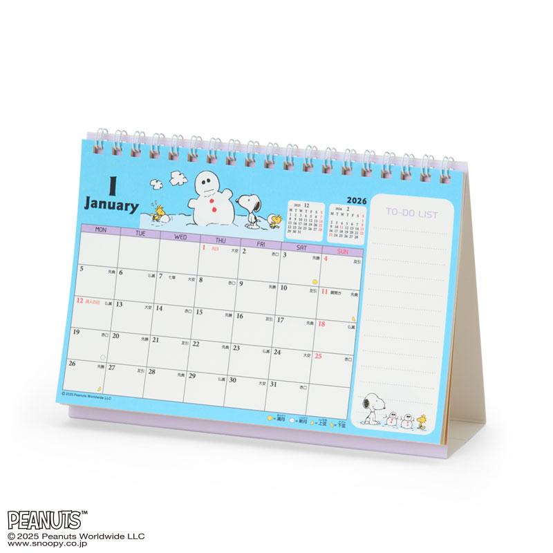 PEANUTS Snoopy Ring Calendar Desktop 2026 M Sanrio Japan