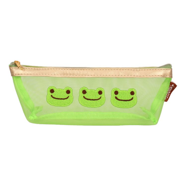 Pickles the Frog Pen Case Pencil Pouch Mesh Green Japan