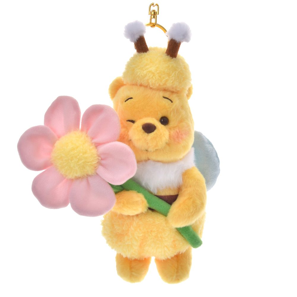 Winnie the Pooh Plush Keychain Flower Garden Disney Store Japan 2025