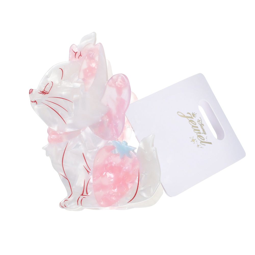 The Aristocats Marie Cat Hair Clip Die-Cut STRAWBERRY Disney Store Japan