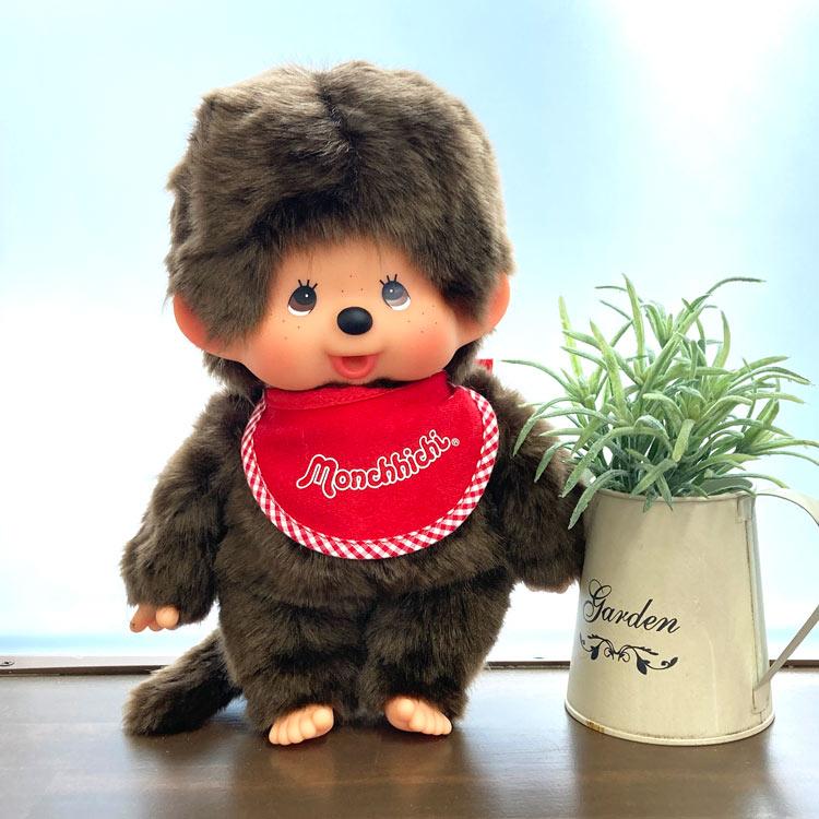 Monchhichi Doll M Boy Premium Standard Brown Fluffy Japan