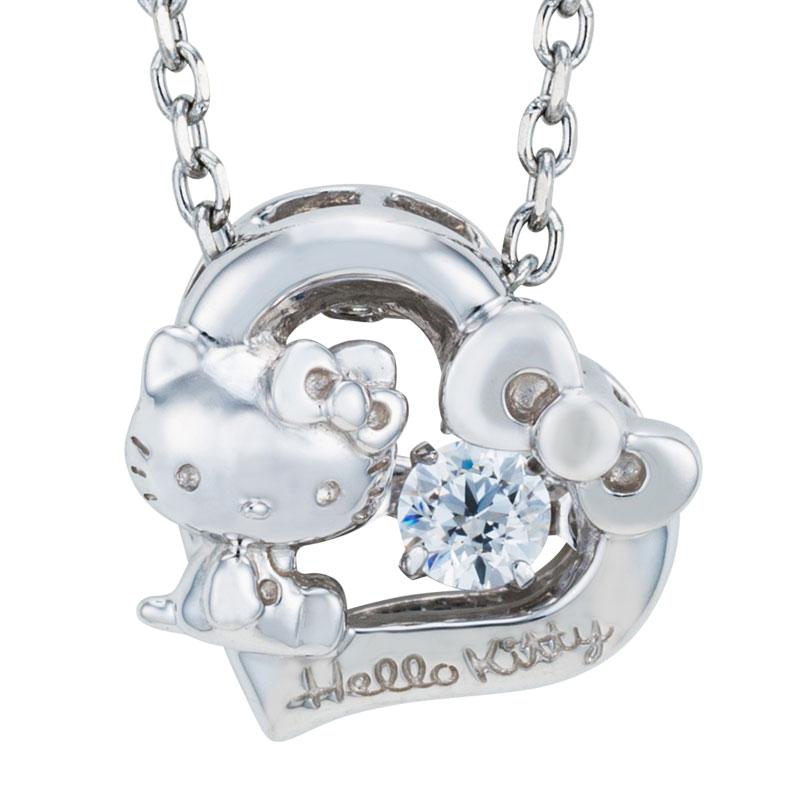 Hello Kitty Silver Necklace Heart Sanrio Japan 2025 Gift Box