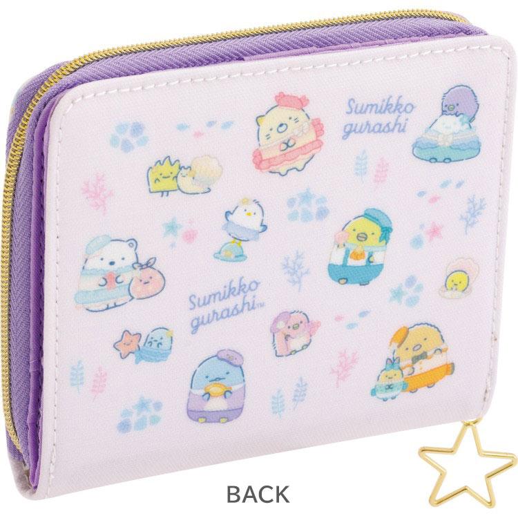 Sumikko Gurashi Bifold Wallet Purple Penguin Lagoon San-X Japan 2025