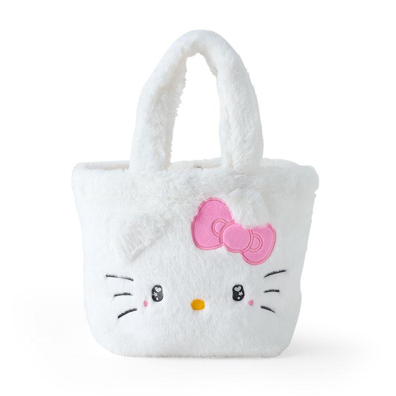 Hello Kitty Fur mini Tote Bag Face Shape Sanrio Japan 2024