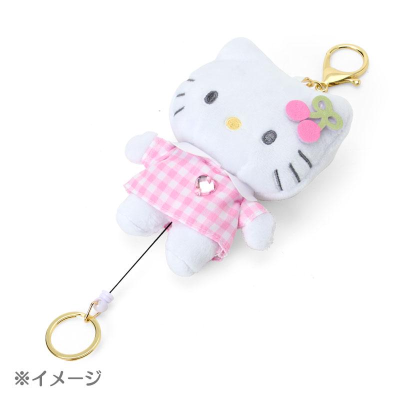 Hello Kitty Plush Mascot Holder Keychain with Reel Mermaid Blue Sanrio Japan