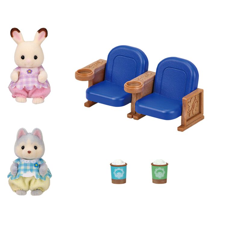 Sylvanian Families Baby Theater Set Chocolate Rabbit & Husky Blue 2023 Japan