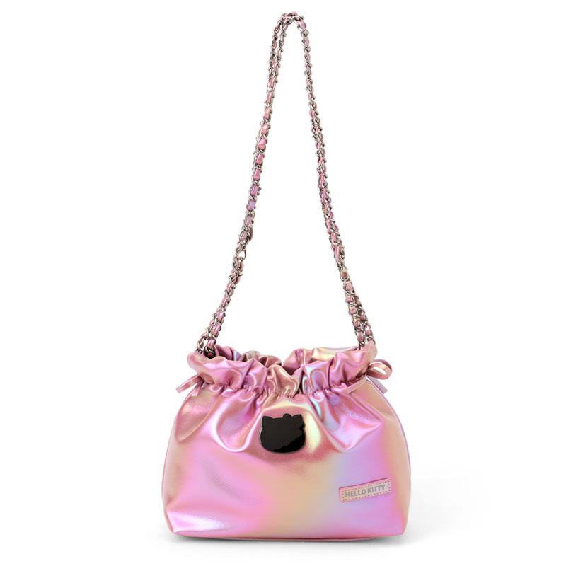 Hello Kitty Metallic Drawstring Shoulder Bag Pink Sanrio Japan 2024