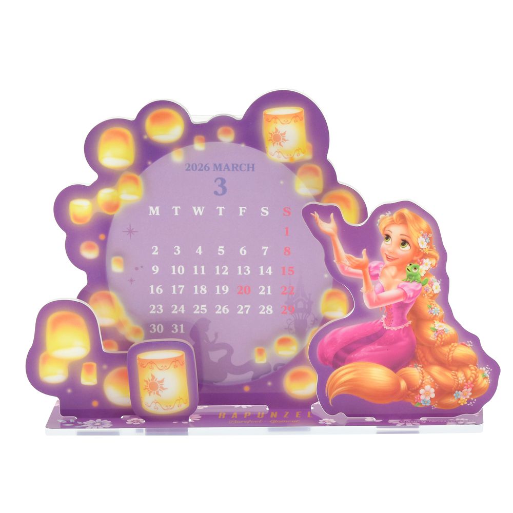 Tangled Rapunzel & Pascal Acrylic Calendar Desktop 2026 Disney Store Japan