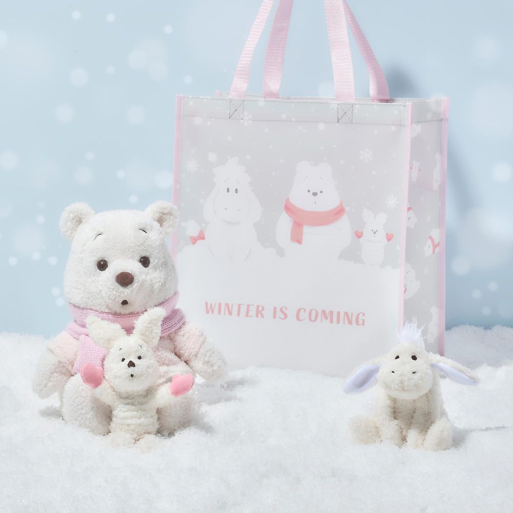 Piglet 2WAY Snow Plush Keychain Reversible White Pooh Disney Store Japan 2025