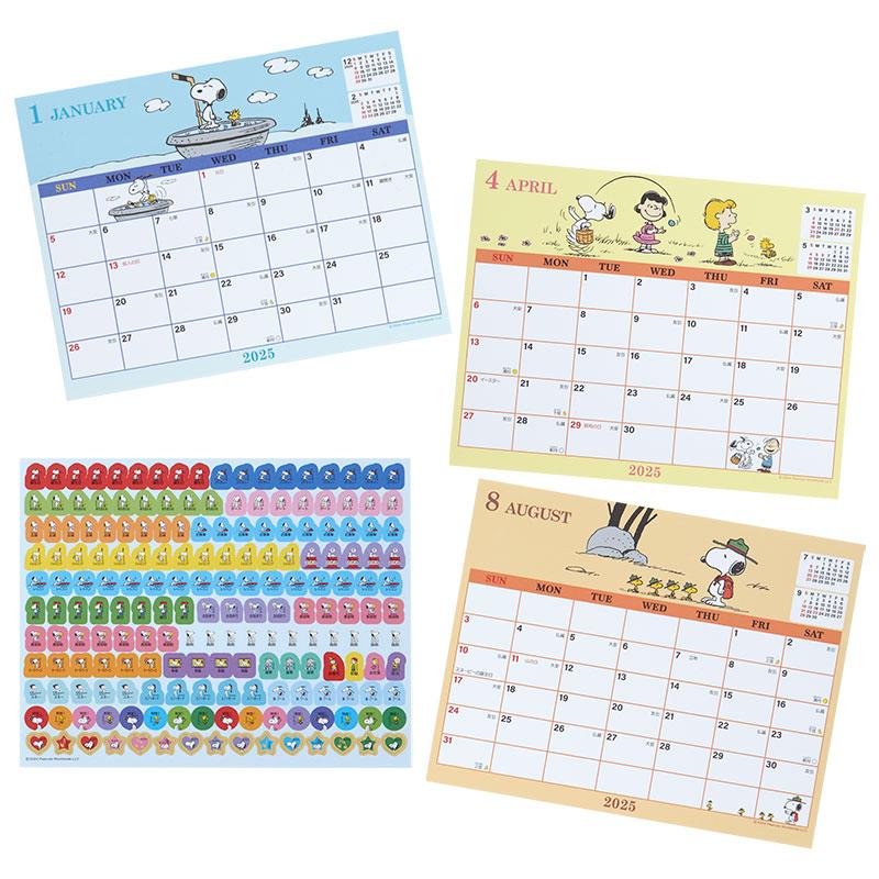 PEANUTS Snoopy Sheet Calendar 2025 Sanrio Japan