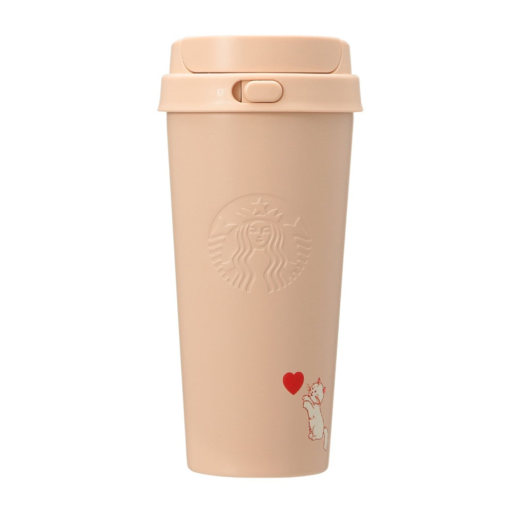 Starbucks Japan Valentine's 2025 Stainless TOGO Bottle 473ml Cat Heart Tumbler