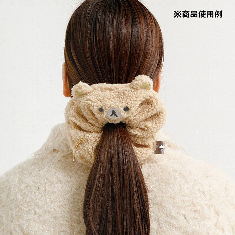 BASIC RILAKKUMA BOA Scrunchy Ponytail Holder Face Brown San-X Japan 2025