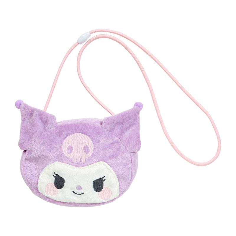 Kuromi Kids Plush Pochette Bag Face Shape Sanrio Japan 2024