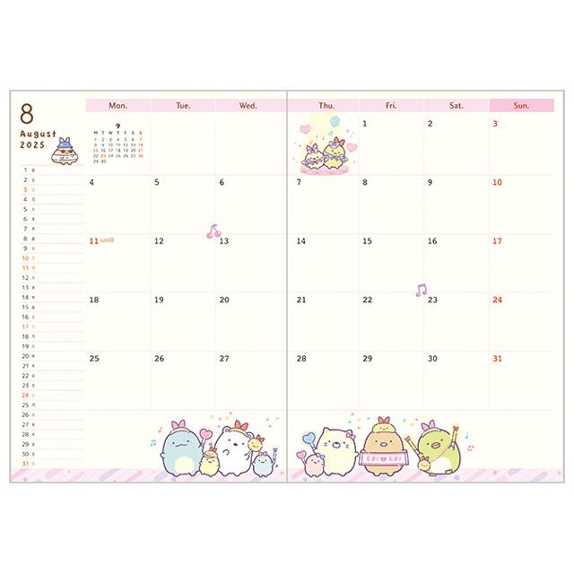 Sumikko Gurashi 2025 Schedule Book B6 Monthly Ribbon San-X Japan