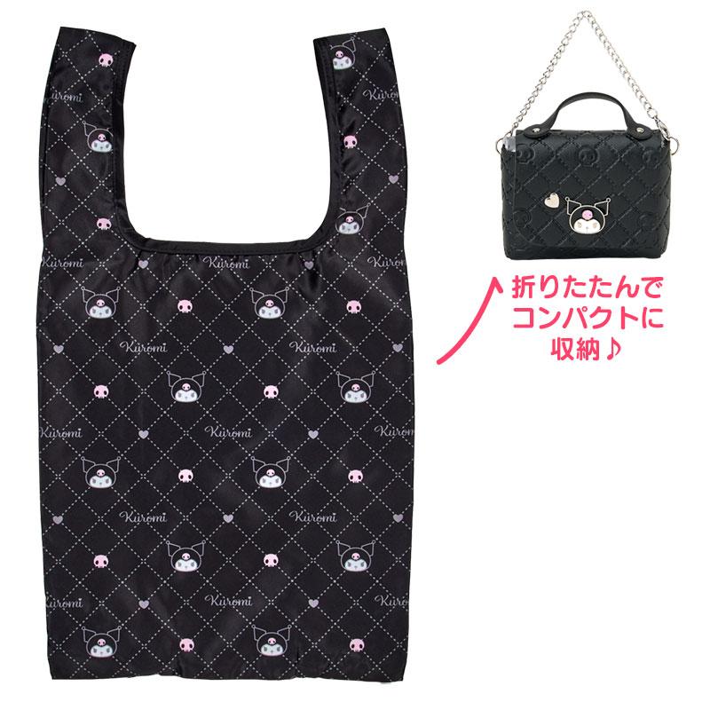 Kuromi Eco Shopping Tote Bag w/ Case Black Sanrio Japan 2025