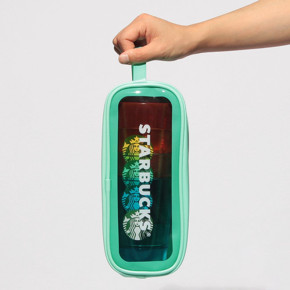 Starbucks Japan Logo Cold Cup 384ml 4-Piece Set with Pouch 2026