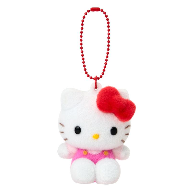 Hello Kitty Flocky Mascot Holder Keychain Sanrio Japan 2025