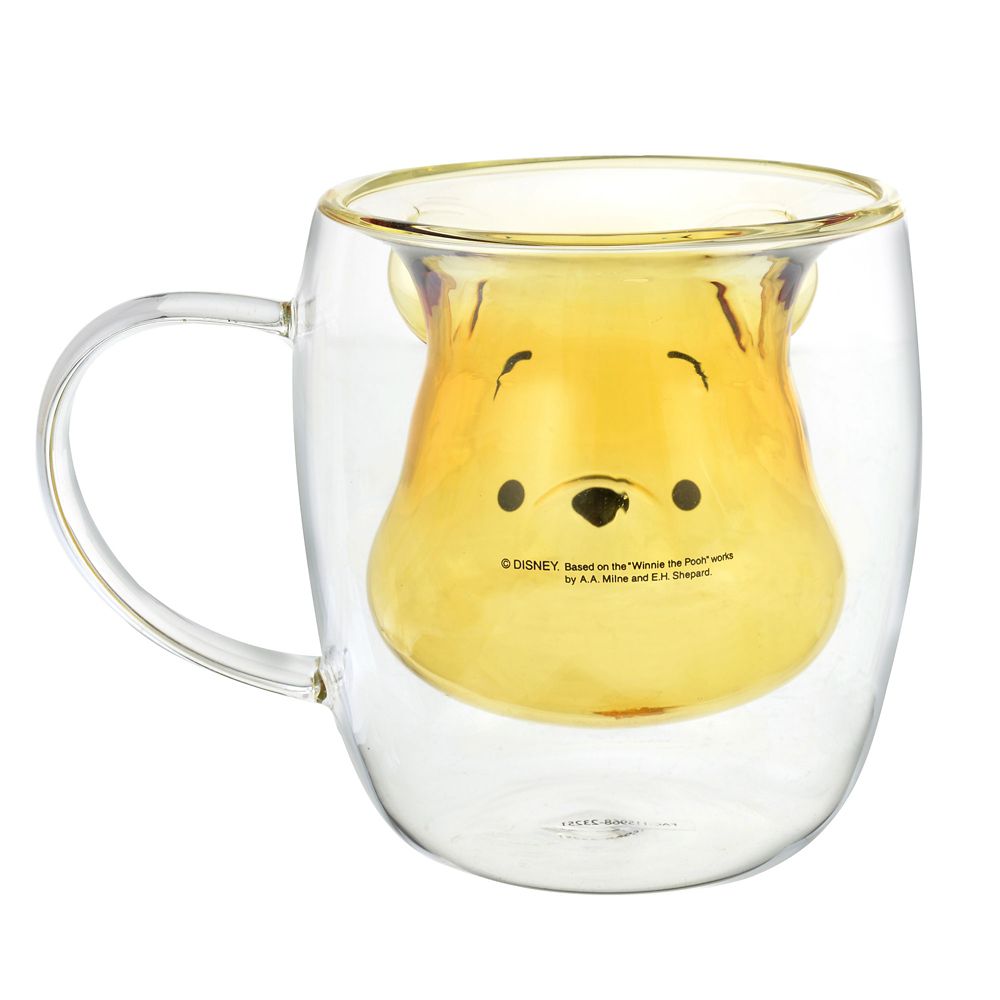 Winnie the Pooh Double Wall Glass Mug Cup Disney Store Japan 2025 Drinkware