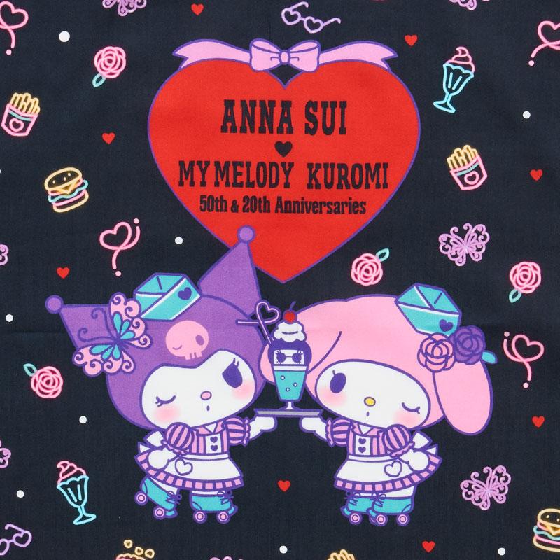 My Melody & Kuromi ANNA SUI Handkerchief Neon Black Sanrio Japan 2025