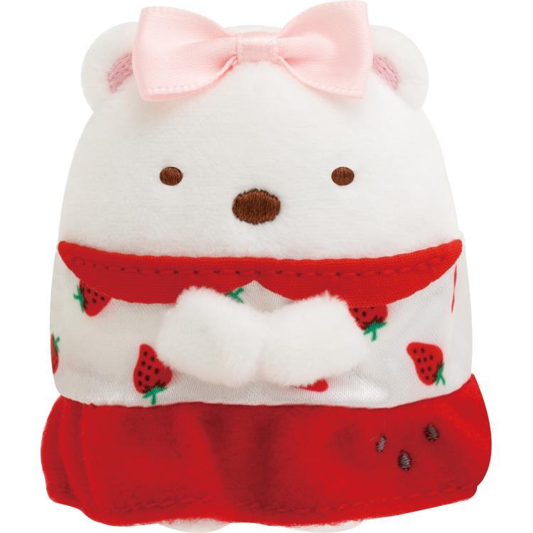 Sumikko Gurashi Shirokuma Bear mini Tenori Plush Strawberry Sakuma San-X Japan