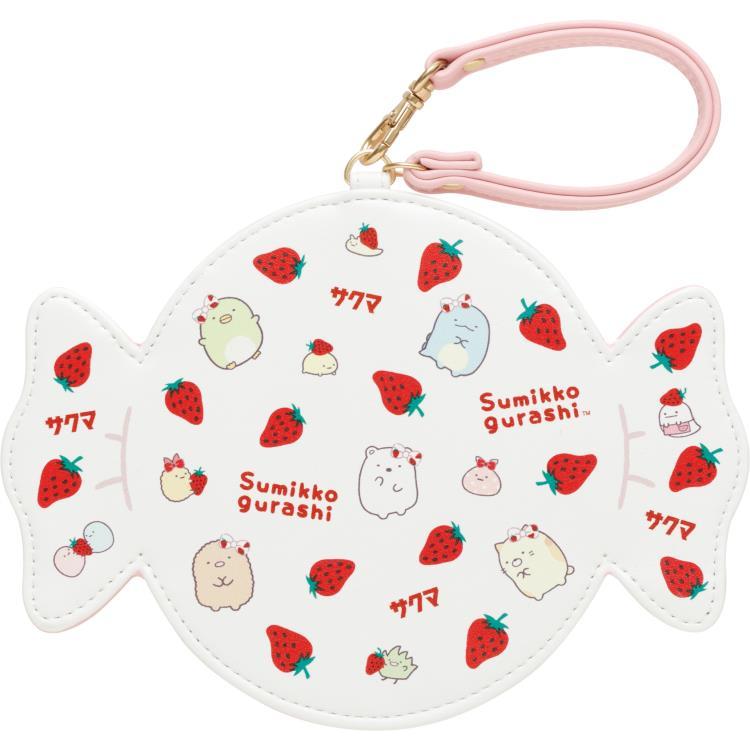 Sumikko Gurashi Pass Case Strawberry Milk Candy Die-cut Sakuma San-X Japan 2024