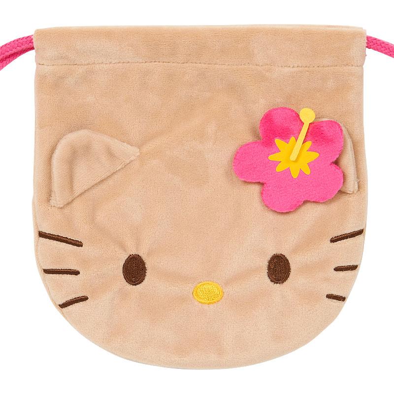 Hello Kitty Plush Drawstring Pouch Sunburn Sanrio Japan 2025
