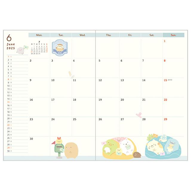 Sumikko Gurashi 2025 Schedule Book B6 Monthly Bus San-X Japan