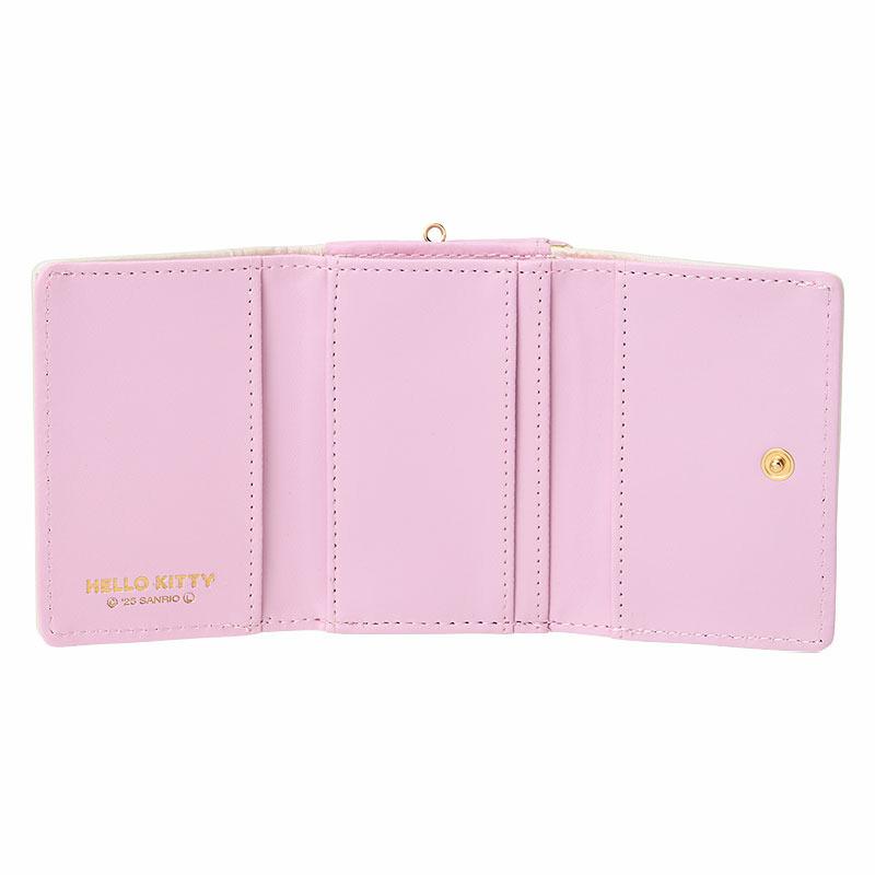 Hello Kitty Clasp Trifold Wallet Quilt Off White Sanrio Japan 2025
