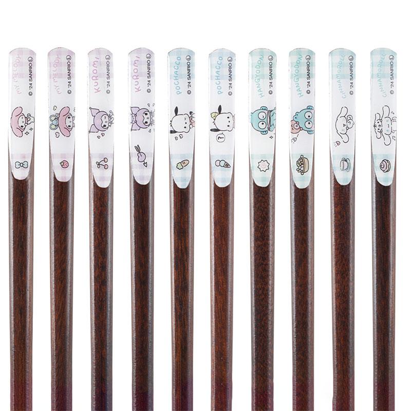Wood Tapered Chopsticks 10 pcs Set Character Sanrio Japan 2025
