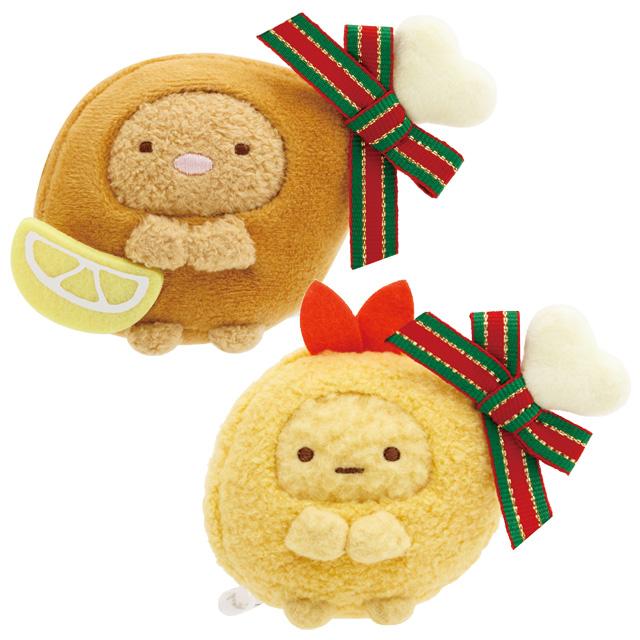 Sumikko Gurashi Fried Shrimp & Tonkatsu mini Tenori Plush San-X Japan Christmas