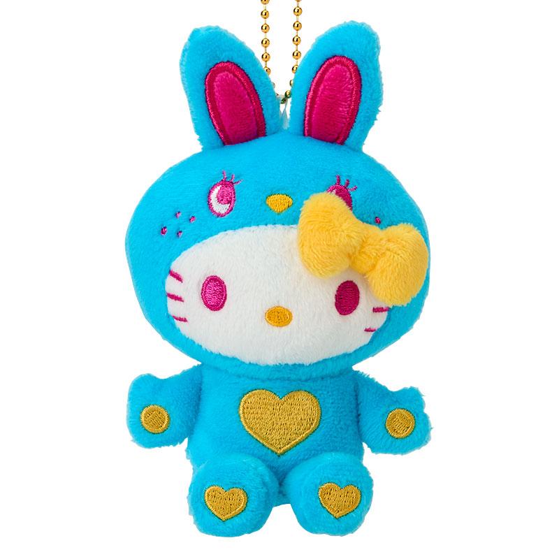 Hello Kitty Plush Keychain Colorful Bunny Blue Sanrio Japan 2025