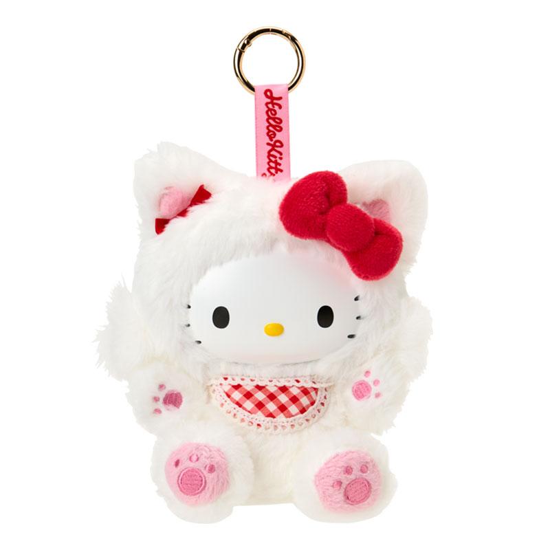 Hello Kitty Plush Keychain Fur Face Cat White Sanrio Japan 2025